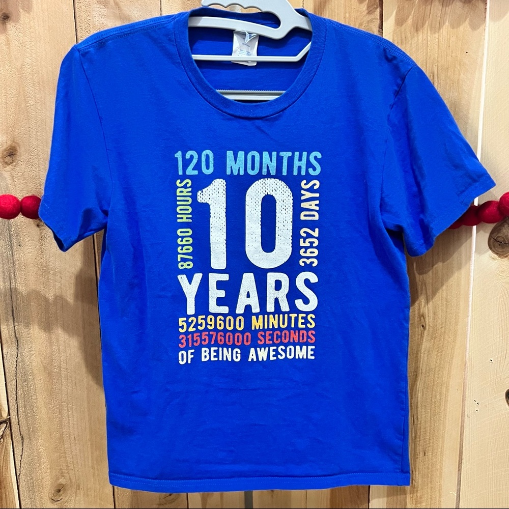 Custom Made 10 Year Old BDay Shirt Sz.YL